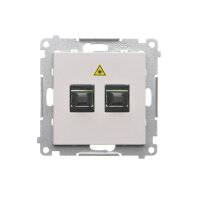 Zásuvka optická 2 násobná SC/APC (přístroj s krytem) světle šedá matná