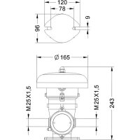 Zvonek EX 165 SIAD (ATEX EX-D) 24 V, AC, 100 dB, červená, 1 tón SIRENA 62259