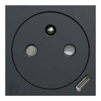 Zásuvka NOVÁ UNICA skrytá 250V/16A + USB C 10.5W, 2.1A, 2M, Antracit
