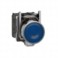 Schneider xB4BW36B5 Ovládač stiskací prosvětlený,lícující,1 Z+1V,24V,modrý
