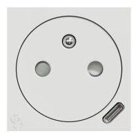 Zásuvka NOVÁ UNICA skrytá 250V/16A + USB C 10.5W, 2.1A, 2M, Bílá