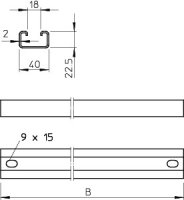 OBO MS4022P0492FT Příčka C, pro závěs U, 492x40x22,5, Ocel, žárově zinkováno