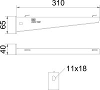 Nástěnný výložník OBO AW G 15 31 FT pro mřížový žlab B310mm Ocel