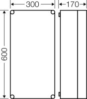 Mi-prázdná skříň, vestavný rozměr 275x575x146mm, neprůhledné víko HENSEL MI 0401