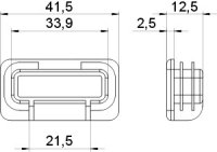 OBO MS4121 EK Ochranný kryt pro profilová lišta MS 41 41x21mm oranžová PE