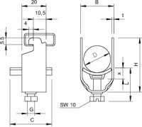 OBO 1164589 Třmenová příchytka 2056N 2 58 FT
