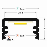 4731259-S AL profil FKU22 pro LED, s plexi, 2m FKU22-2M