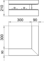 Vnější roh OBO GS-AA90210RW, pro kanál Rapid 80, 90x210mm, čistě bílá Ocel