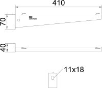 Nástěnný výložník OBO AWG 15 41 A2 pro mřížový žlab B410mm Nerez ocel