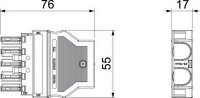 OBO BT-WIN 5P SW Zásuvkový díl 5P typ WINSTA MIDI 25A/250V 76x55x17 černá