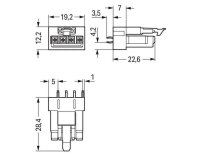 Zásuvka na desky plošných spojů rovné provedení 4pól. bílá WAGO 890-824