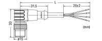 Napájecí kabel Zástrčka M12A  úhlová 4pól. WAGO 756-3104/040-100