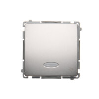 Ovladač zapínací SVĚTLO, s orientačním LED, 1/0 So, 10AX, 250V, stříbrná matná