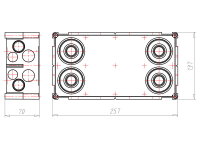 Vstupní krabice Varifix 4x2 s krytem a přepážkou, do betonu KAISER 9902.28