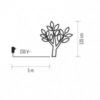 192LED TREE 120CM IP44 WW