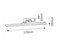 Koupelnové svítidlo PICTURE SLIM LED 12W,466lm,4000K chrom RABALUX 3908