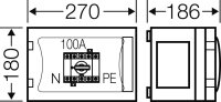 Skříň zátěžového odpojovače ENYSTAR 100 A, 3-pól + PE + N HENSEL FP 5102