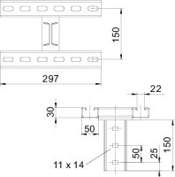 OBO KI8 CPS5-2-300FT Základová deska s 2x CPS 5 300mm Ocel žár.zinek