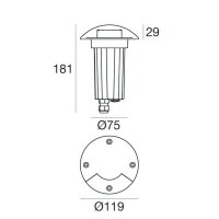 Zemní svítidlo ALCOR-AL-1 8 1LED 6W C/ALIM.GG LINEA LIGHT 91425W18