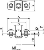 OBO ASG 732 10 A4 Distanční příchytka s připojovacím závitem M6 8-10mm Nerez