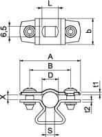 OBO ASL 733 10 A2 Distanční příchytka s připojovacím závitem M6 8-10mm Nerez