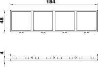 OBO MT45V 4 Montážní rám pro 4 × 1 Modul 45 grafitově černá