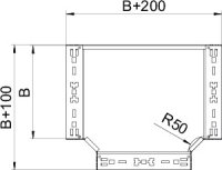 OBO RTM 140 FT Odbočný díl T, Magic 110, 110x400, Ocel, žárově zinkováno