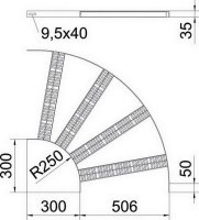 OBO SLZB L 90 500 A2 Oblouk 90° pro kabelový žebřík SL B506mm Nerez