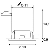 PLASTRA, vestavné svítidlo, QPAR51, kulaté, bílá sádra, max. 35 W    SLV 148070