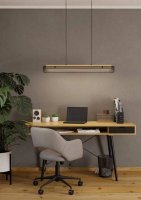 Závěsné svítidlo KOKOMO-Z LED-ZIG-RGB/CCT černá/dřevo 34W EGLO 900702