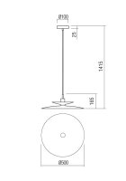 Závěsné svítidlo GUNNAR SU 1x42W E27 D500 MBK REDO 01-3051