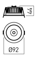 XGLOW REC. FITTING 1x13W 220-240V AC 300