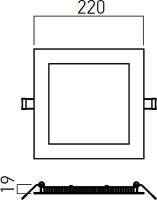 XFLAT REC. SQ. PANEL 22W 220-240V AC 400