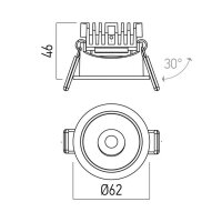 XZEN REC. DOWNLIGHT 6W 220-240V AC 3000K