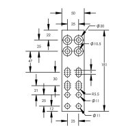 FleXbus Extender 50x10 for conductor 640mm2 Type 1 ERICO FLEXEXT50B1 508113