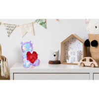 BRONDAR Stolní lampa, plast čirý a červe