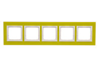 Rámeček 5-násobný Simon 54 Nature, IP20/IP44, skleněný limetkový sorbet DRN5/90