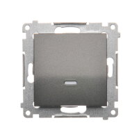 Spínač jednopólový, s orientačním LED, řazení 1So, 16AX 250V, antracit mat