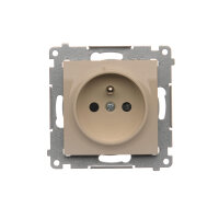 Zásuvka jednonásobná s uzemněním, s clonkami 16A, 250V~, krémová DGZ1CZ.01/41