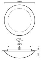 Polovestavné svítidlo AURA V5 34W IP44 3K NZ3h SKLO OPAL bílá OSMONT AUR61617