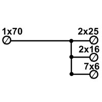 Distribuční blok DTB 70/7x6+2x25+2x16 šedý ELEKTRO BEČOV UB7035.21