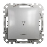 Sedna D/E Tlačítko 1/0So 'světlo'orient.kontrolka Aluminium SCHNEIDER SDD113132L