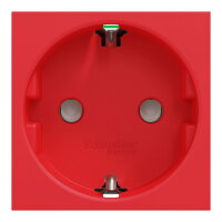 Zásuvka SCHUKO NOVÁ UNICA 2P+E 250V/16A, clonky, bezšroubová, Červená