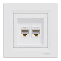 ASFORA Zásuvka datová 2xRJ45, kat.5e UTP, bílá SCHNEIDER EPH4400121