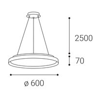 Závěsné svítidlo LED2 MOON 60 P/N-Z, G TRIAC 60W (50+10) 2700K/3000K/4000K zlatá