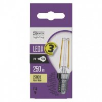 LED žárovka Filament 2W(25W) 250lm E14 WW mini globe Emos teplá bílá