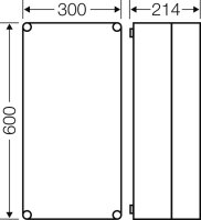 Mi-prázdná skříň, vestavný rozměr 275x575x191mm, neprůhledné víko HENSEL MI 0411