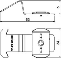 OBO BC GR 4.8 A2 Upevňovací svorka pro mřížový žlab 82x33x17 Ušlechtilá ocel