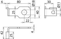 Připojovací třmen IF 1 úhlový Průměr otvoru d1 18 mm DEHN 923318