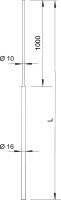 OBO 101 VL1500 Jímací tyč, zužená 1500mm, Hliník, Alu